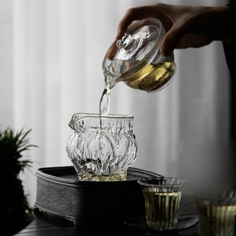 Anti-Scald Glass Walnut Pattern Fair Cup
