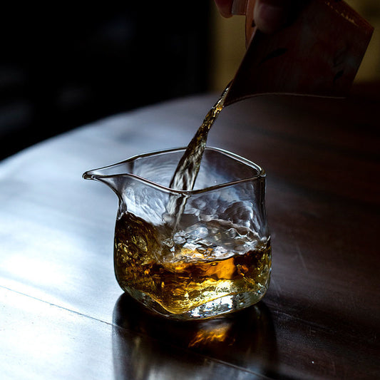 Thickened Hammered Glass Little Square 170ml Fair Cup