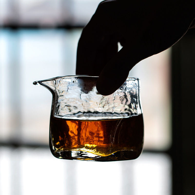 Thickened Hammered Glass Little Square 170ml Fair Cup