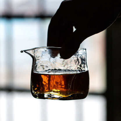Thickened Hammered Glass Little Square 170ml Fair Cup