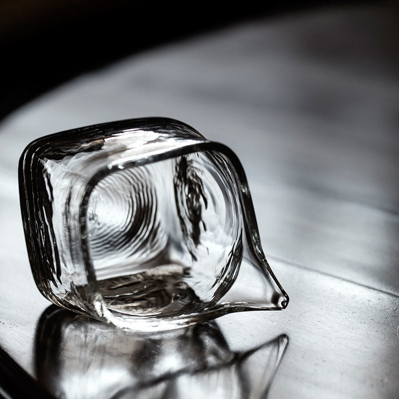 Thickened Hammered Glass Little Square 170ml Fair Cup
