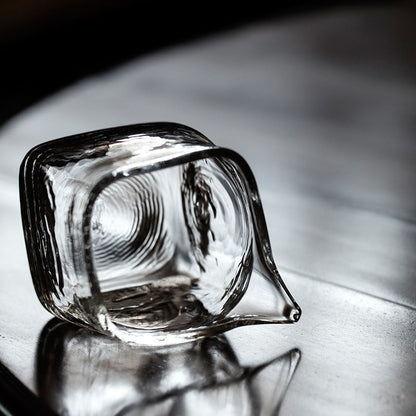 Thickened Hammered Glass Little Square 170ml Fair Cup