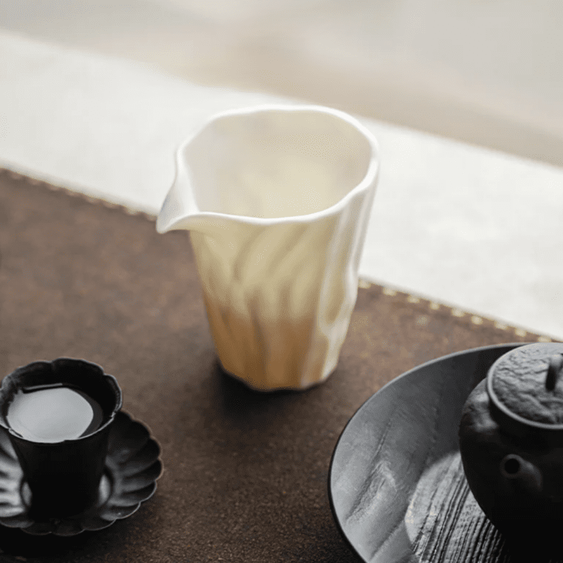 Handmade Mutton Fat Jade Rock Texture 128ml Fair Cup