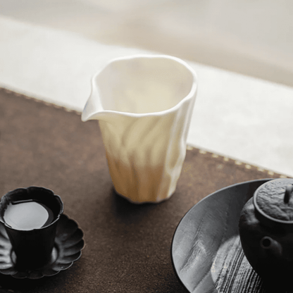 Handmade Mutton Fat Jade Rock Texture 128ml Fair Cup