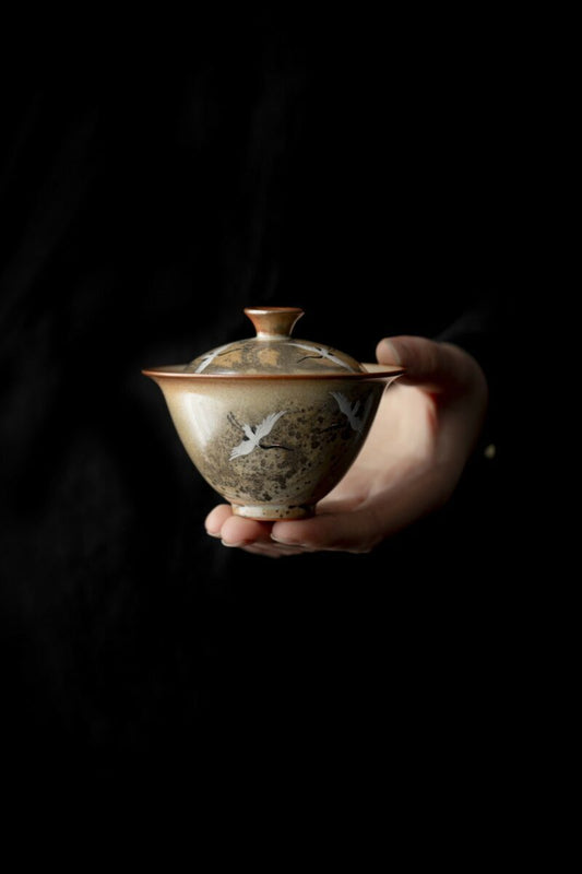 Soda Fired Gradient Glaze Ceramic Crane 110ml Gaiwan