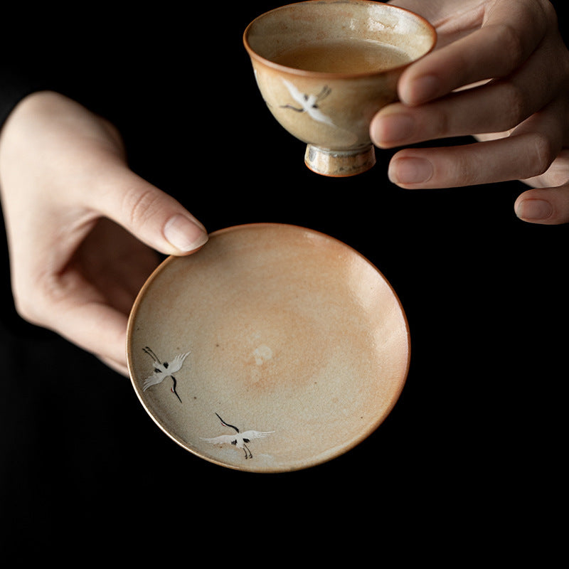 Soda Fired Gradient Glaze Ceramic Crane 110ml Gaiwan