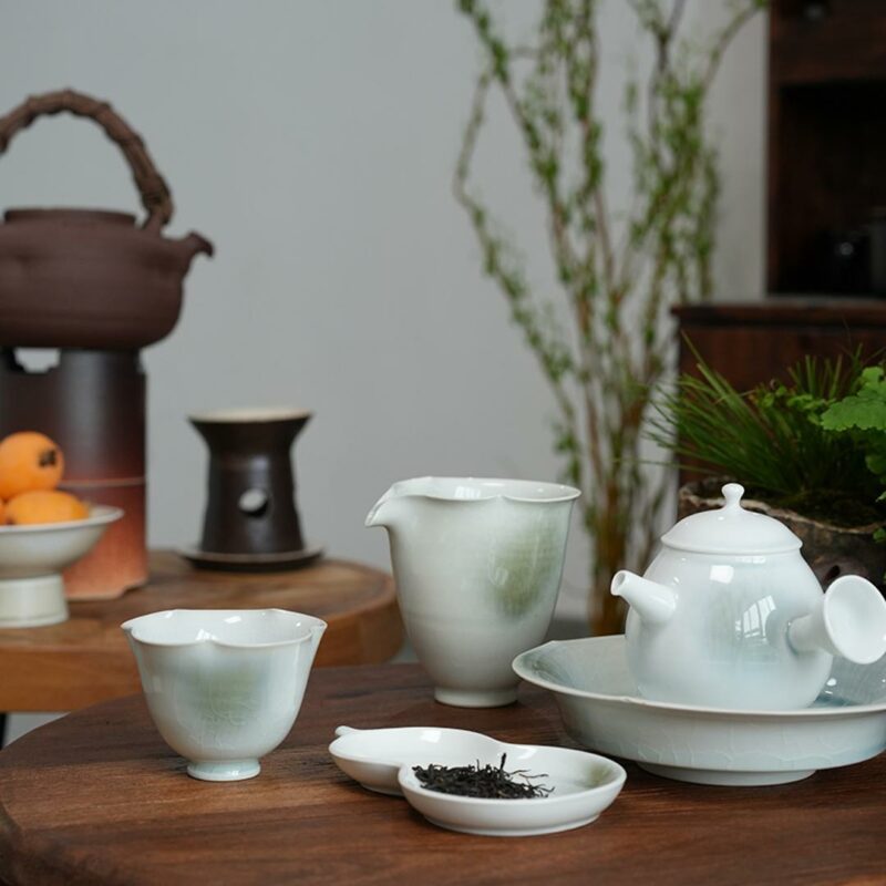 Gradient Glaze Ceramic Milky Moss Green 160ml Side Handle Kung Fu Teapot